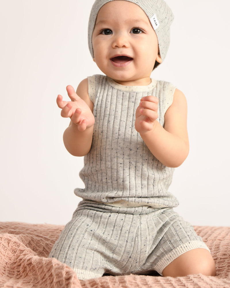 7AM - Tank Top - Hug Me - Heather Grey - 6-9M