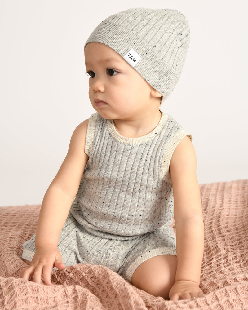7AM - Tank Top - Hug Me - Heather Grey - 9-12M
