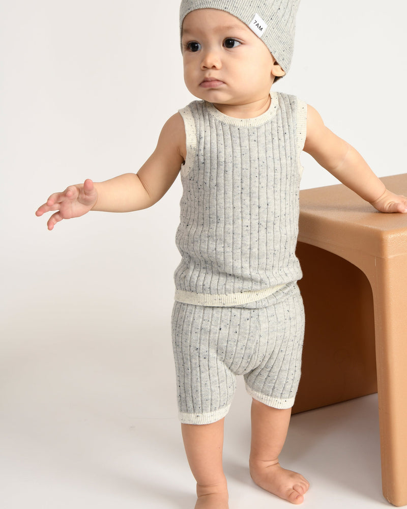 7AM - Tank Top - Hug Me - Heather Grey - 12-18M
