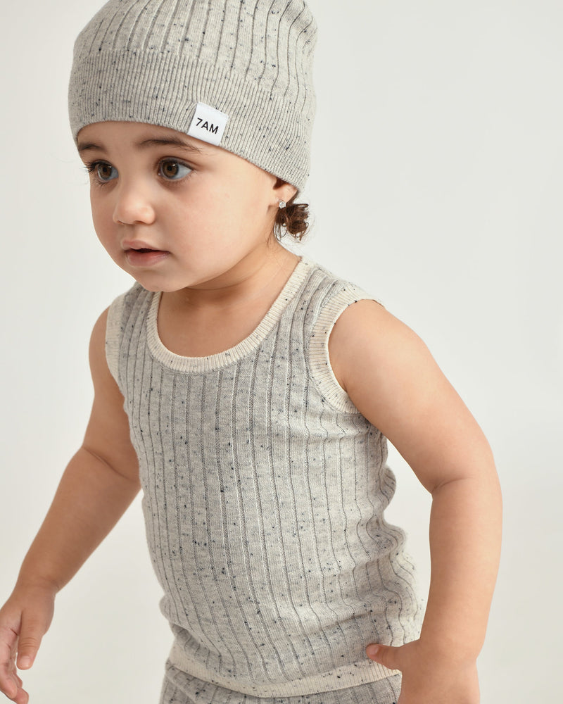 7AM - Tank Top - Hug Me - Heather Grey - 12-18M
