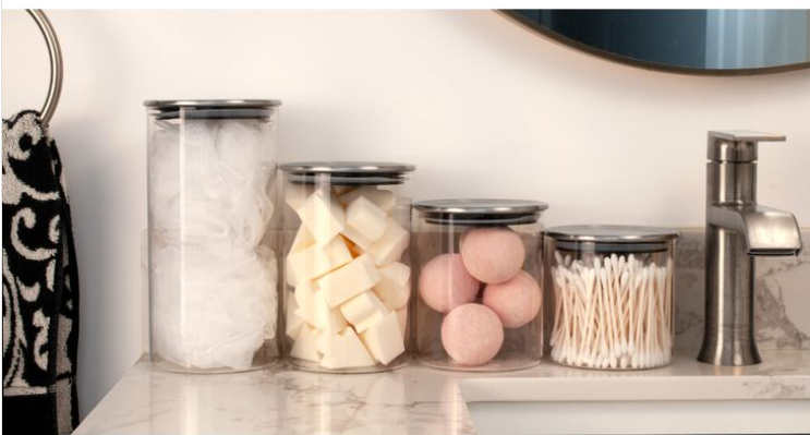 KITCHEN BASICS - Glass Canister with Lid Straight-Sided