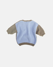 7AM - 2 - Tone Long Sleeve Sweater Apparel & Accessories Olive / Blue
