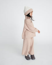 7AM - 2 - Tone Ribbed Beanie - Fuzzy Mother & Baby Ecru / Pecan 0 - 6M