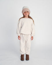 7AM - 2 - Tone Ribbed Beanie - Fuzzy Mother & Baby Ecru / Pecan 0 - 6M