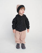 7AM - 2 - Tone Ribbed Beanie - Fuzzy Mother & Baby Ecru / Pecan 0 - 6M