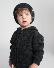 7AM - 2 - Tone Ribbed Beanie - Fuzzy Mother & Baby Ecru / Pecan 0 - 6M