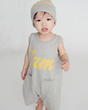 7AM - 7AM Logo Boxy Romper | Classic Boxy Infant Romper with Signature Logo Mother & Baby Heather Grey 6 - 12M