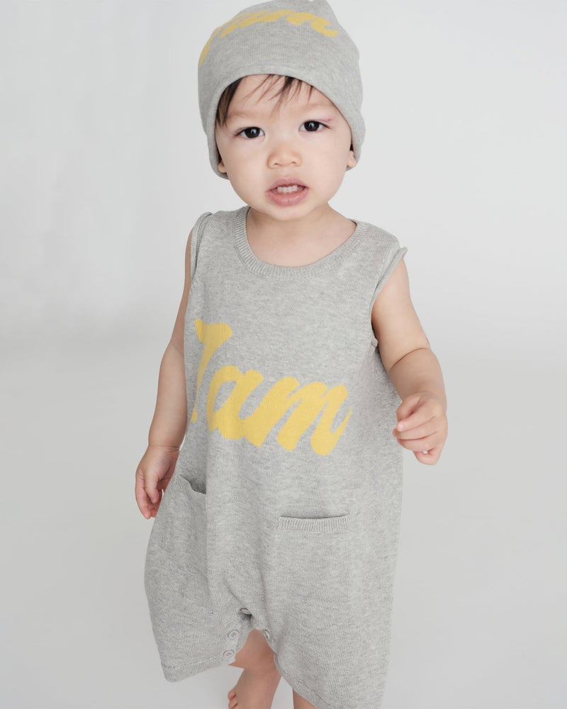 7AM - 7AM Logo Boxy Romper | Classic Boxy Infant Romper with Signature Logo Mother & Baby Heather Grey 6 - 12M