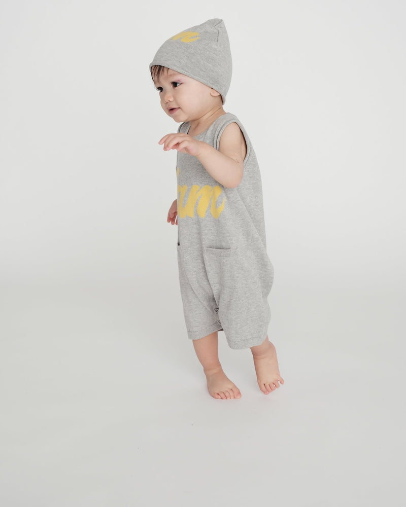 7AM - 7AM Logo Boxy Romper | Classic Boxy Infant Romper with Signature Logo Mother & Baby Heather Grey 6 - 12M