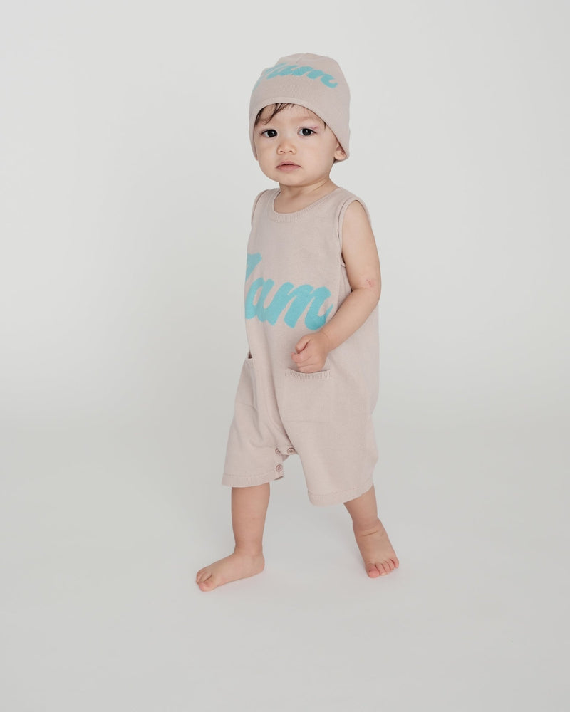 7AM - 7AM Logo Boxy Romper | Classic Boxy Infant Romper with Signature Logo Mother & Baby Oat 6 - 12M