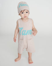 7AM - 7AM Logo Boxy Romper | Classic Boxy Infant Romper with Signature Logo Mother & Baby Oat 6 - 12M