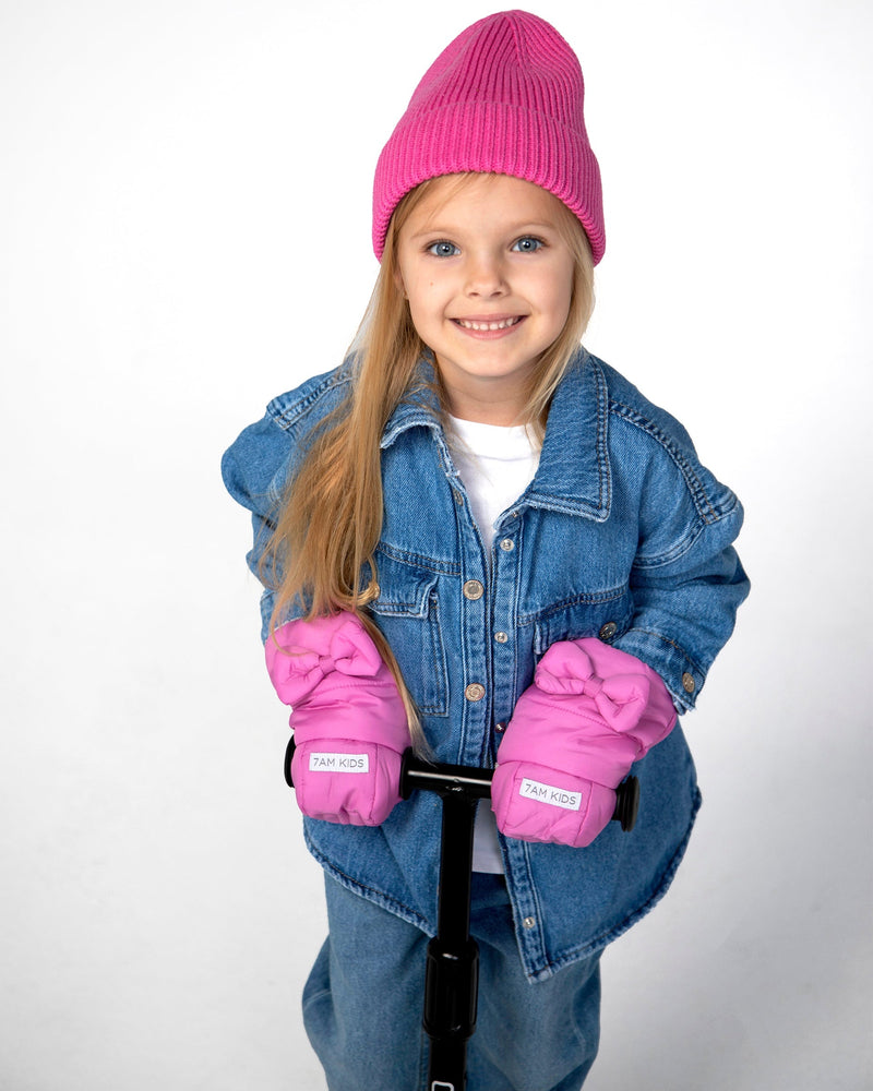 7AM - Kids Scooter Warmmuffs - Bows - Hot Pink - 2-4T