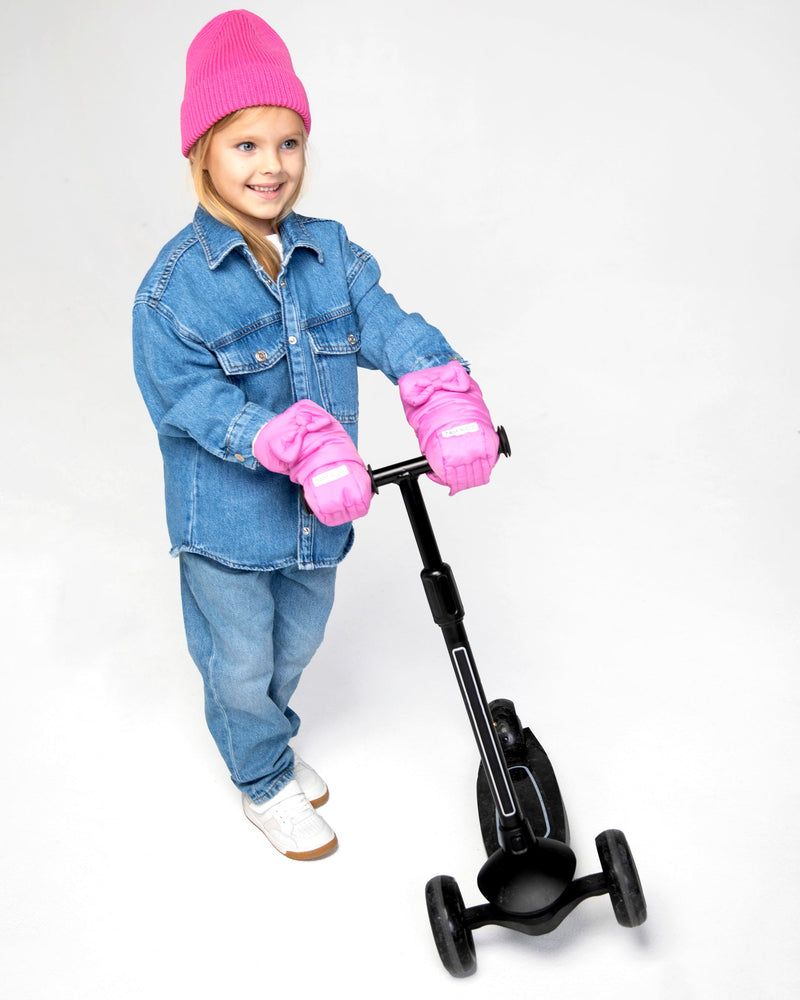 7AM - Kids Scooter Warmmuffs - Bows - Hot Pink - 2-4T