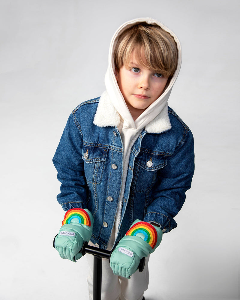 7AM - Kids Scooter Warmmuffs - Rainbow Appliqué