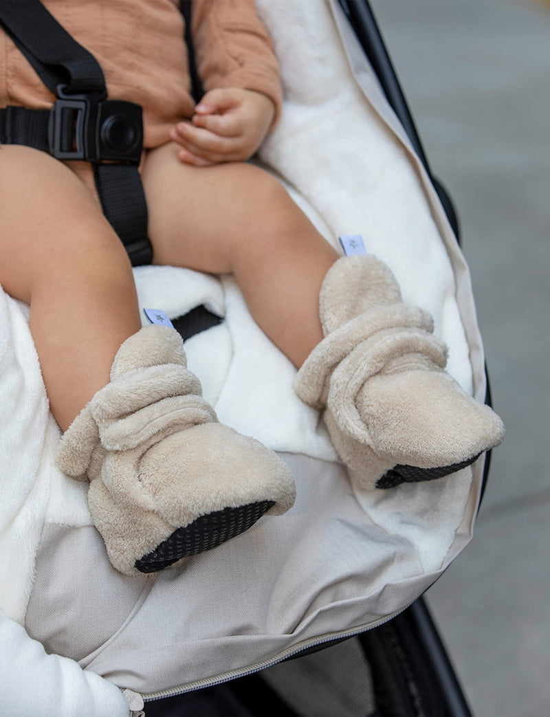 7AM - Baby Booties - Plush | Cozy Soft Booties for Infants and Toddlers Mother & Baby Sand 12 - 18M