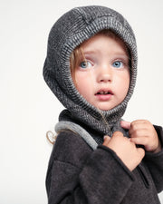 7AM - Balaclava Chunky | Kids Knit Balaclava Winter Hat Cold - Weather Warmth Mother & Baby Black Melange