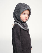 7AM - Balaclava Chunky | Kids Knit Balaclava Winter Hat Cold - Weather Warmth Mother & Baby Black Melange