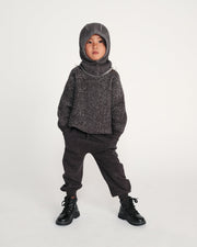 7AM - Balaclava Chunky | Kids Knit Balaclava Winter Hat Cold - Weather Warmth Mother & Baby Black Melange