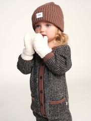 7AM - Beanie - Chunky Mother & Baby Ash Rose 0 - 6M