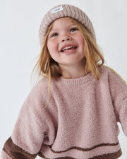 7AM - Beanie - Chunky Mother & Baby Ash Rose 0 - 6M