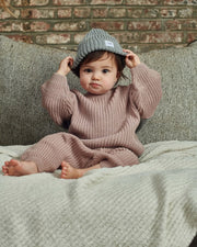 7AM - Beanie - Chunky Mother & Baby Ash Rose 0 - 6M