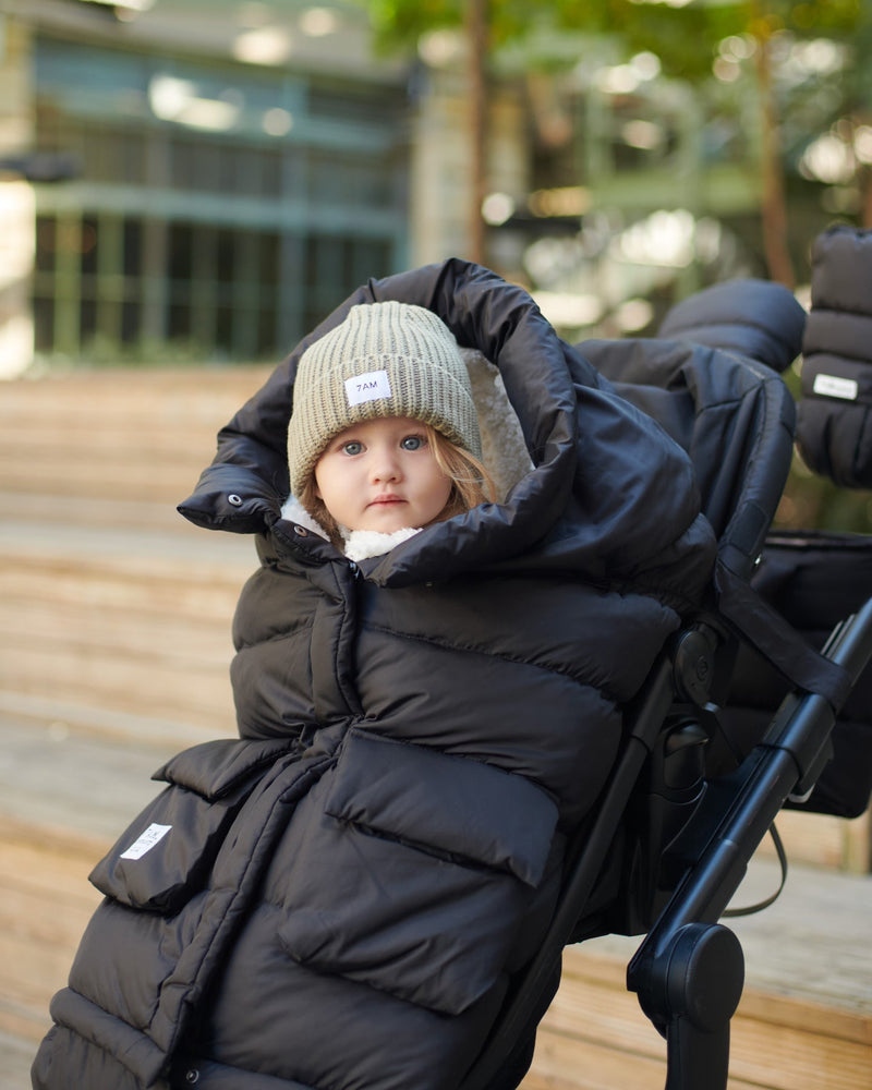 7AM - Beanie - Chunky Mother & Baby Ash Rose 0 - 6M