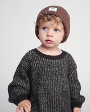 7AM - Beanie - Chunky Mother & Baby Ash Rose 0 - 6M