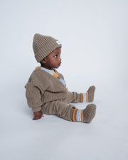 7AM - Beanie - Chunky Mother & Baby Ash Rose 0 - 6M