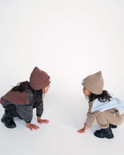 7AM - Beanie - Chunky Mother & Baby Ash Rose 0 - 6M