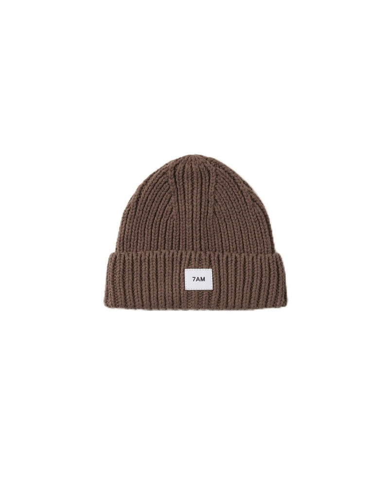 7AM - Beanie - Chunky Mother & Baby Brown 0 - 6M