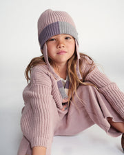 7AM - Beanie Flap Chunky | Baby and Kids Winter Beanie Collection for Cold Weather Ash Rose Multicolor One Size Kids