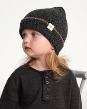 7AM - Beanie - Fuzzy | Soft Knit Baby and Kids Winter Hat for Cold Weather Mother & Baby Black Melange 0 - 6M