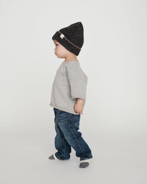 7AM - Beanie - Fuzzy | Soft Knit Baby and Kids Winter Hat for Cold Weather Mother & Baby Black Melange 0 - 6M