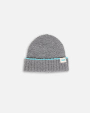 7AM - Beanie - Fuzzy | Soft Knit Baby and Kids Winter Hat for Cold Weather Mother & Baby Gris / Bright Cyan 0 - 6M