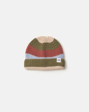7AM - Beanie Stripe - Chunky | Striped Chunky Knit Baby & Kids Beanie Collection Mother & Baby Black Melange, Multicolor 0 - 6M