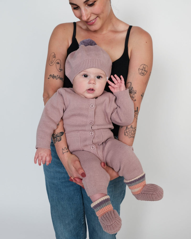7AM - Beret Chunky | Kids Chunky Knit Beret Hat for Babies and Children Apparel & Accessories Ash Rose 1 - 3T