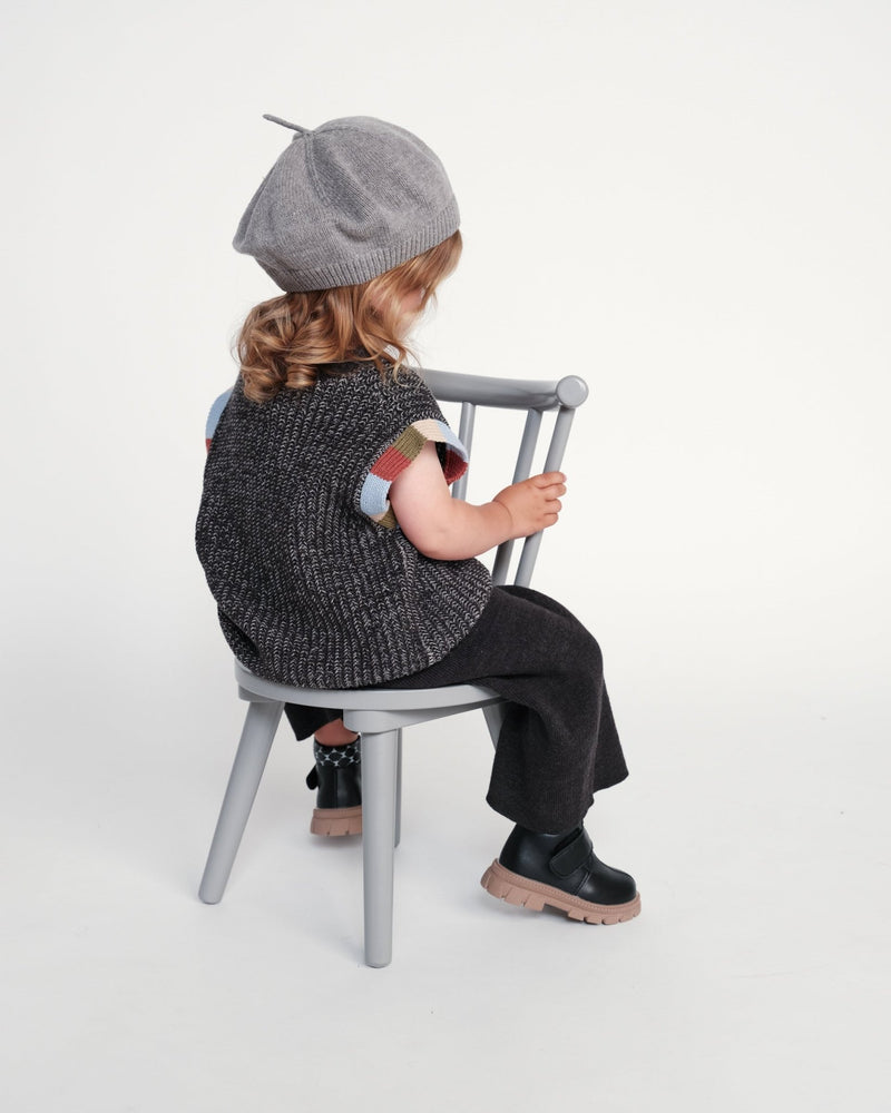 7AM - Beret Chunky | Kids Chunky Knit Beret Hat for Babies and Children Apparel & Accessories Grey 1 - 3T