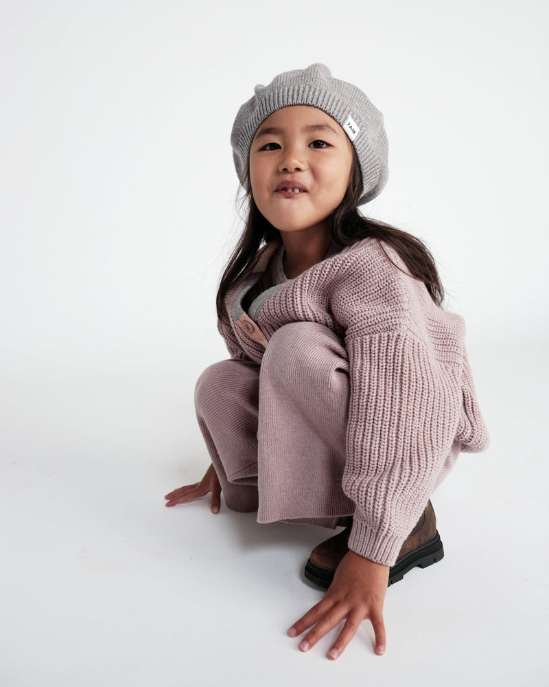 7AM - Beret Chunky | Kids Chunky Knit Beret Hat for Babies and Children Apparel & Accessories Grey 1 - 3T