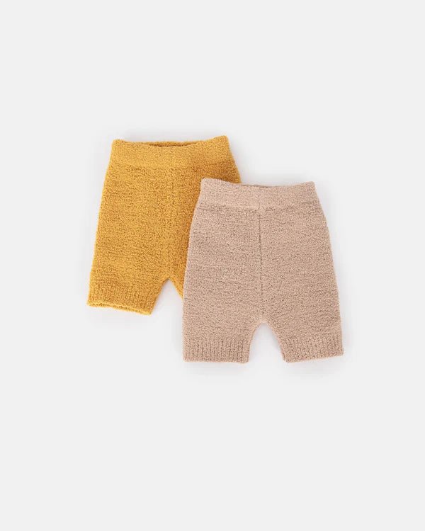 7AM - Biker Shorts - Fuzzy Mother & Baby Pecan 0 - 3M