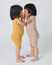 7AM - Biker Shorts - Fuzzy Mother & Baby Pecan 0 - 3M