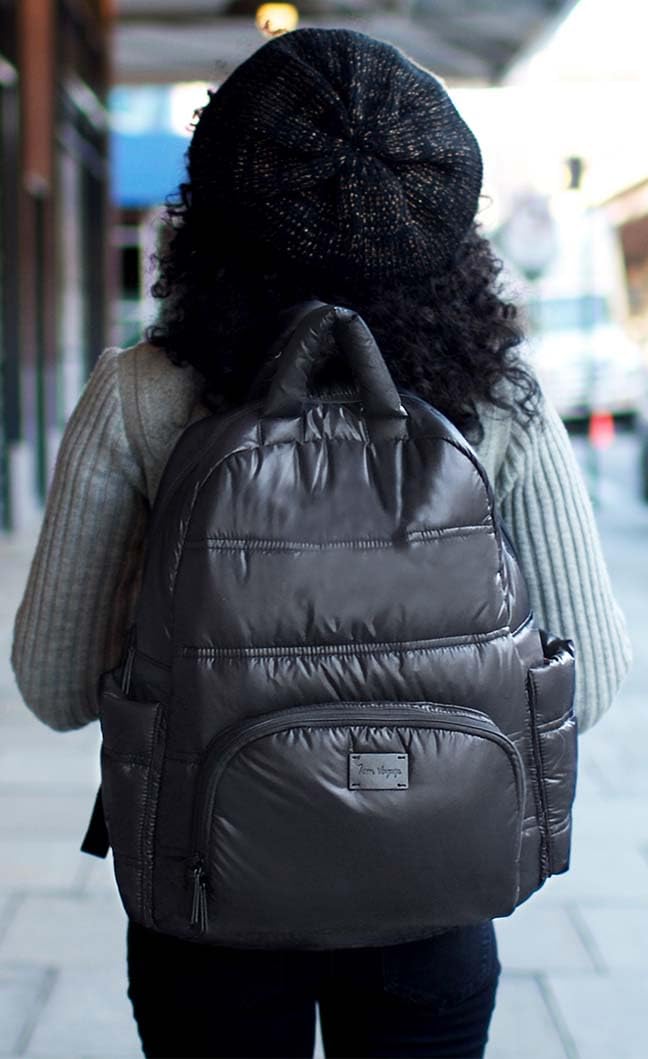 7AM - BK718 Diaper Backpack | Black Luggage & Bags
