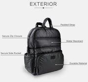 7AM - BK718 Diaper Backpack | Black Luggage & Bags
