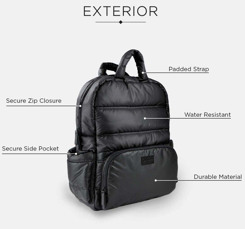 7AM - BK718 Diaper Backpack | Black Luggage & Bags
