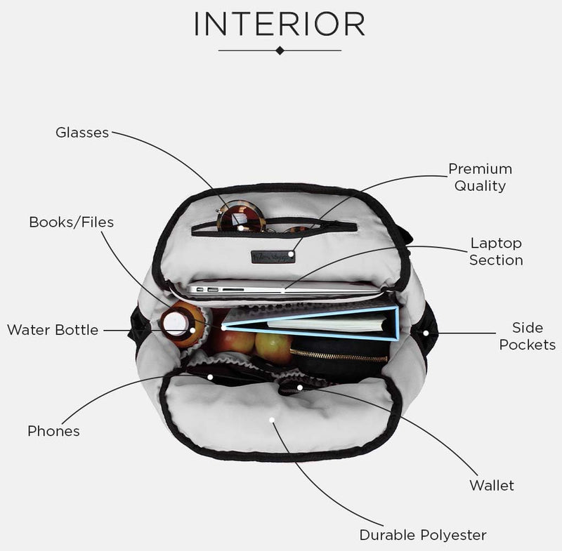 7AM - BK718 Diaper Backpack | Black Luggage & Bags