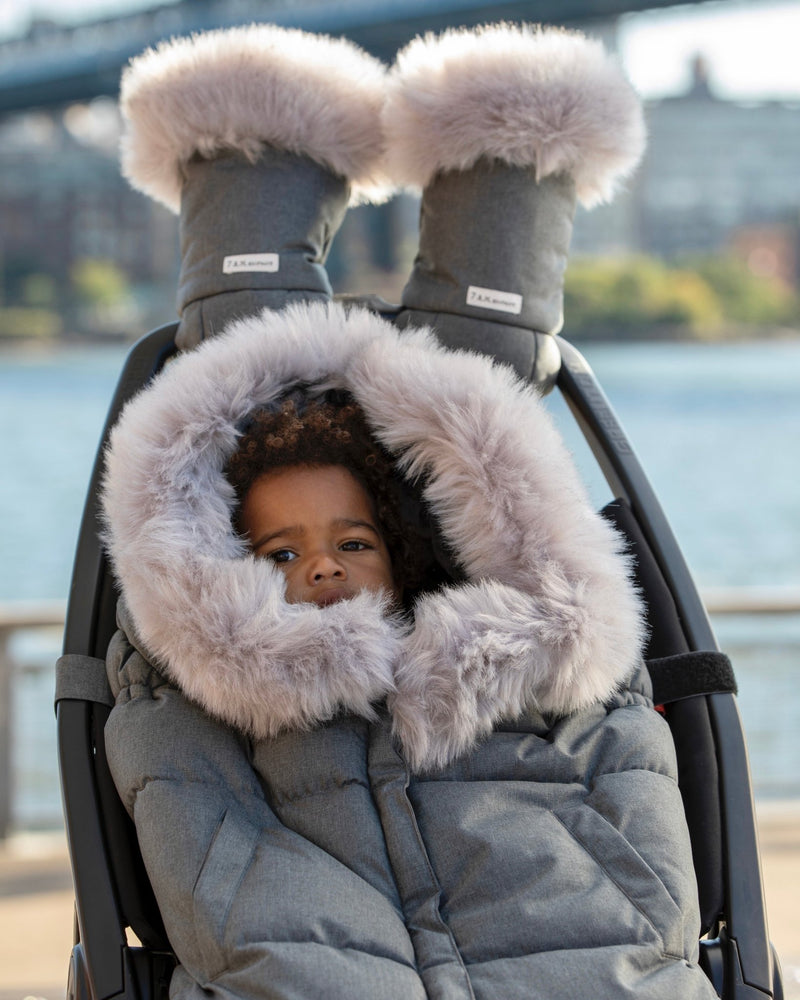 7AM - Blanket 212 Evolution Tundra Mother & Baby Heather Grey Dark Faux Fur
