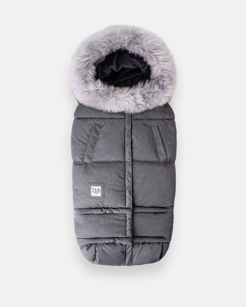 7AM - Blanket 212 Evolution Tundra Mother & Baby Heather Grey Dark Faux Fur