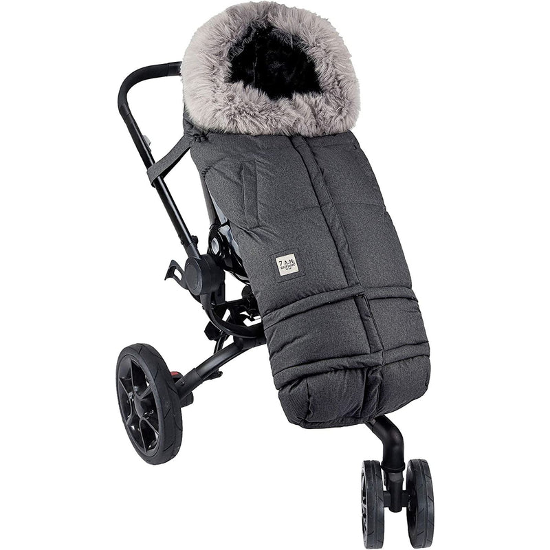 7AM - Blanket 212 Evolution Tundra Mother & Baby Heather Grey Dark Faux Fur