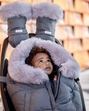 7AM - Blanket 212 Evolution Tundra Mother & Baby Heather Grey Dark Faux Fur