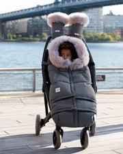 7AM - Blanket 212 Evolution Tundra Mother & Baby Heather Grey Dark Faux Fur