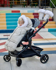 7AM - Blanket 212 Evolution Tundra Mother & Baby White Fur & Beige Heather